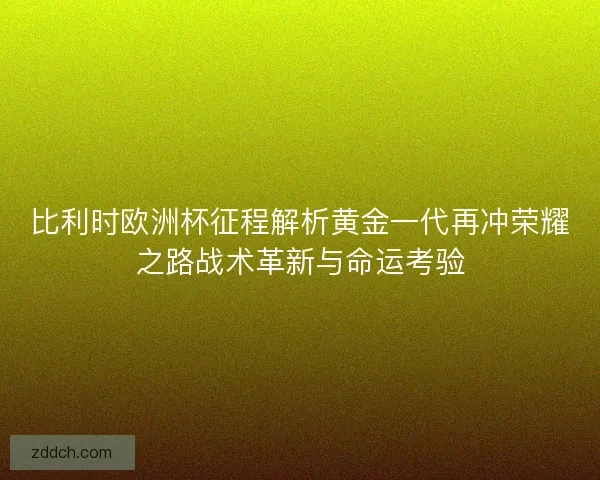 比利时欧洲杯征程解析黄金一代再冲荣耀之路战术革新与命运考验